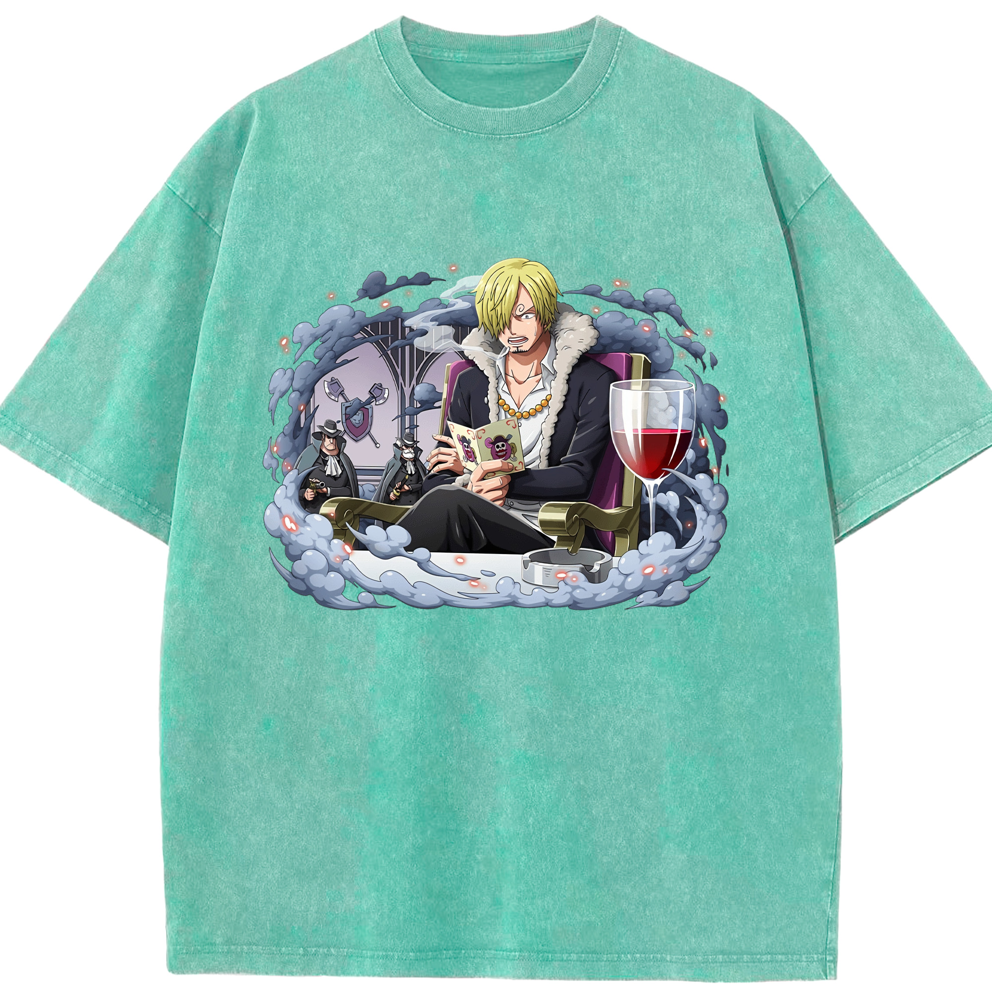 （画像用） ワンピース サンジ ONE PIECE Sanji 綿100% ヴィンテージ風 半袖Tシャツ（フロントプリント）